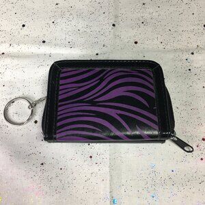 Purple Zebra Print Wallet with Key Hook